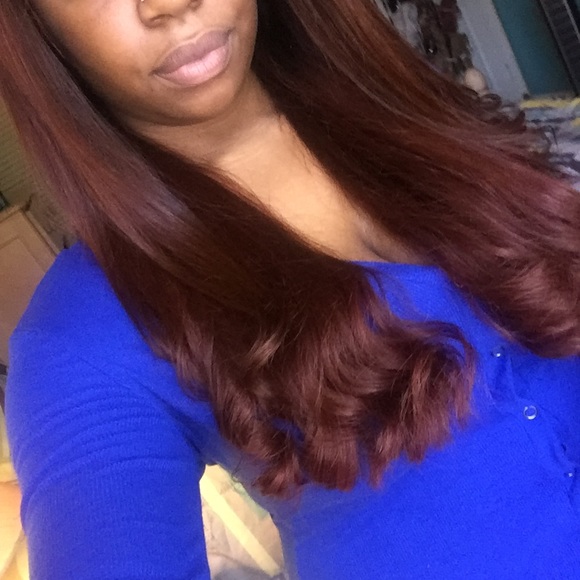 Auburn lace frontal wig main image 4
