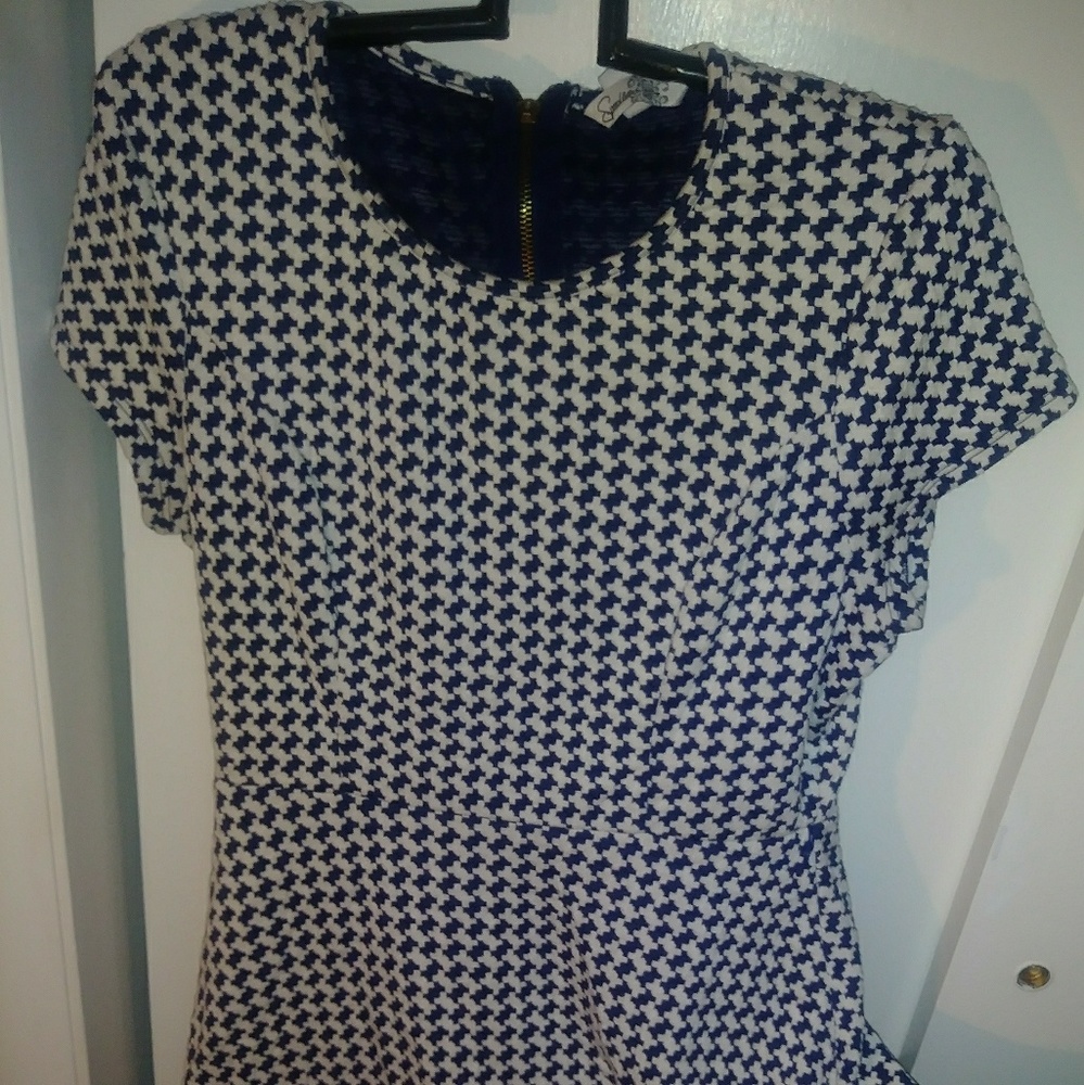HERRINGBONE PATTERN DRESS