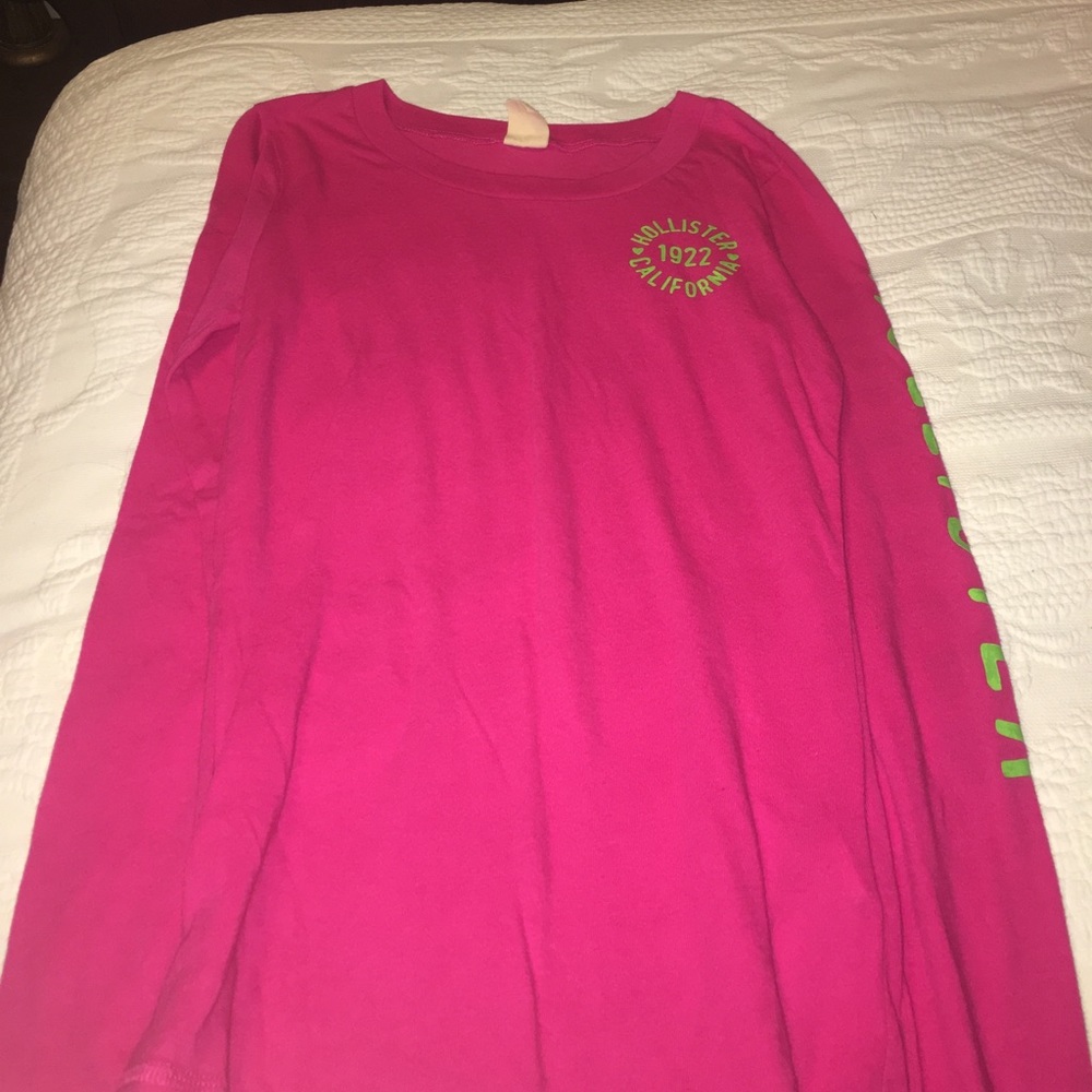pink hollister long sleeve