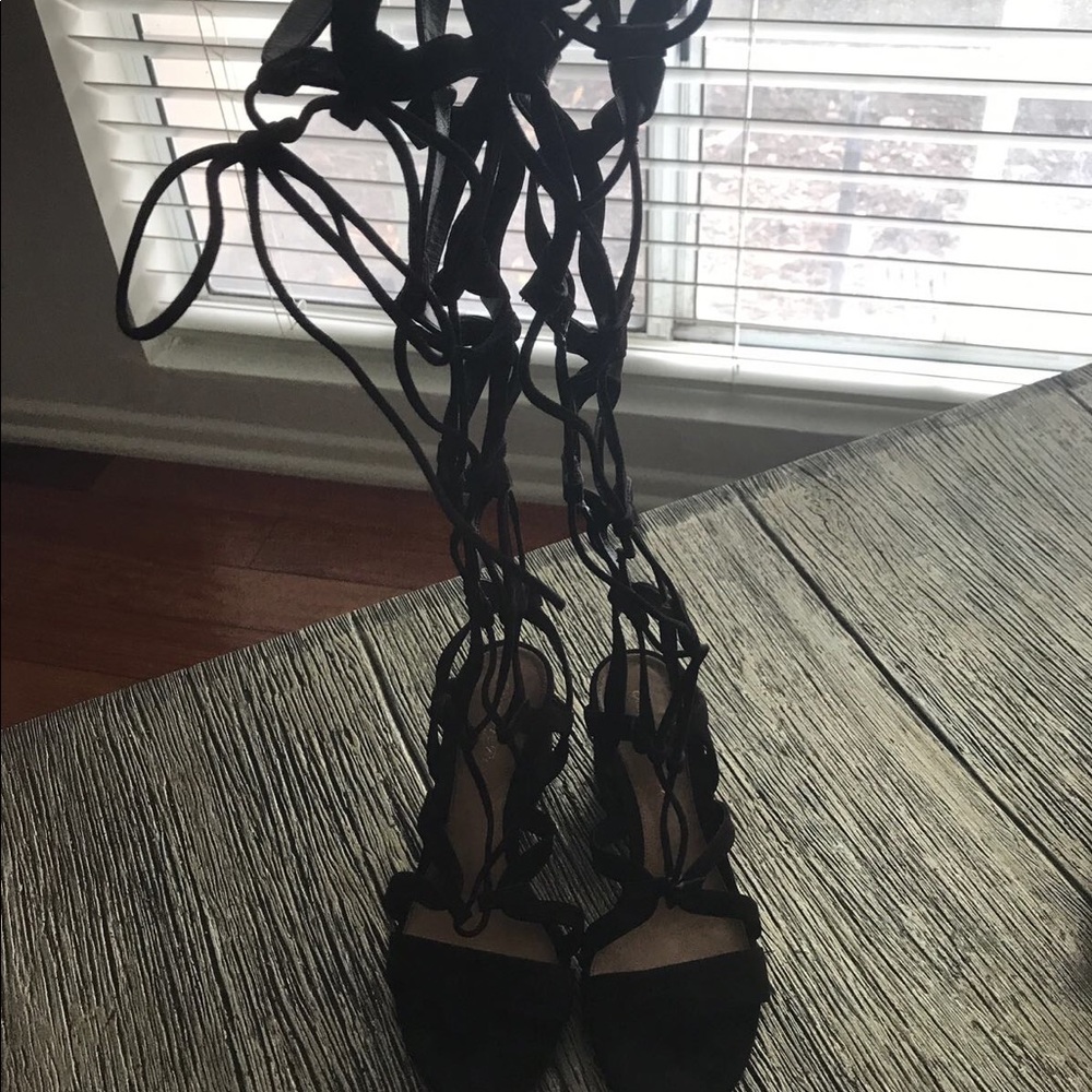 Gianvito Rossi gladiator black suede sandals!