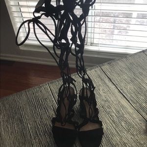 Gianvito Rossi gladiator black suede sandals!