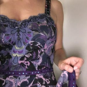 Free people purple paisley sequined dress
