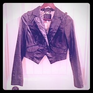Guess Pleather Cropped Jacket