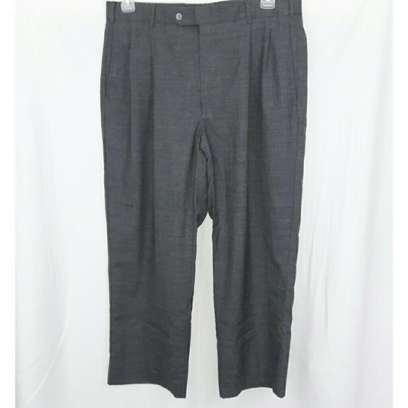 Roundtree & Yorke Other - Men's Roundtree & Yorke Pleated Gray Wool Pants 36