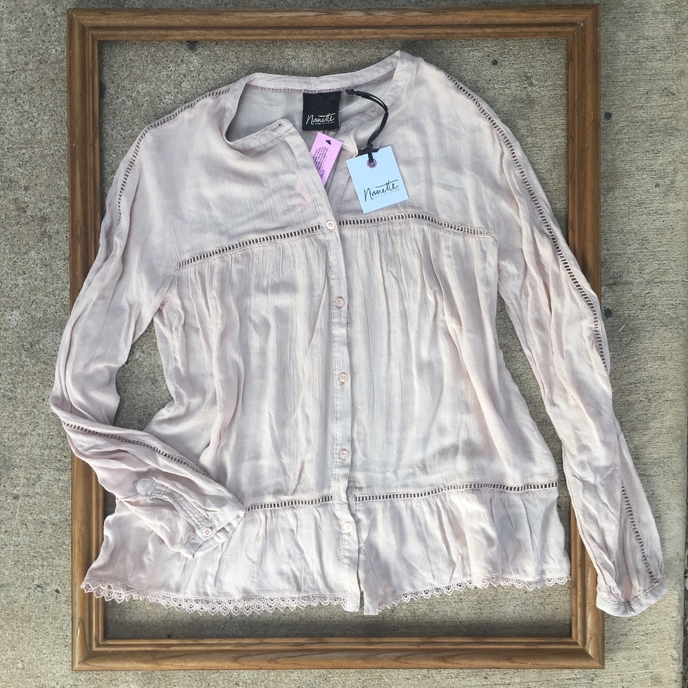x SOLD x Nanette Lepore Blush Long Sleeve Blouse