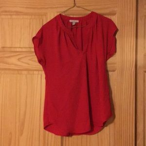 Red short sleeve blouse