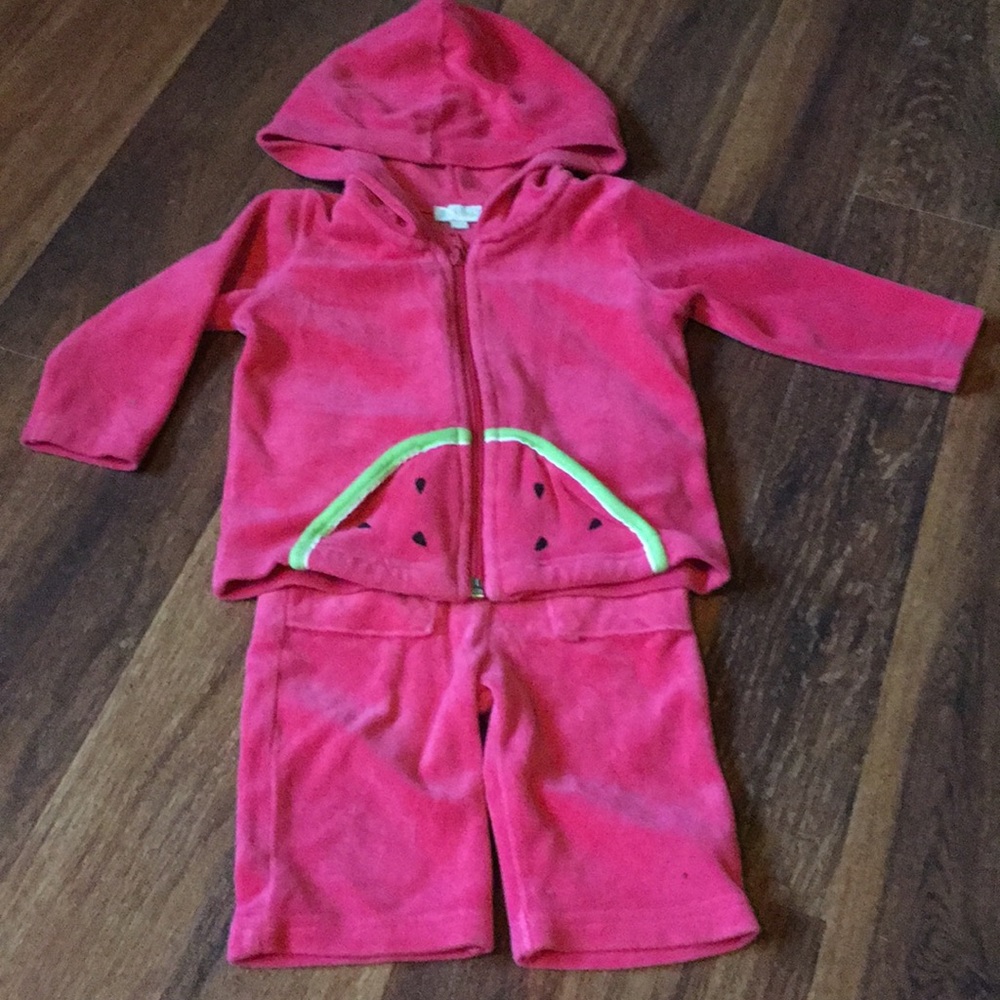 Watermelon jumpsuit.