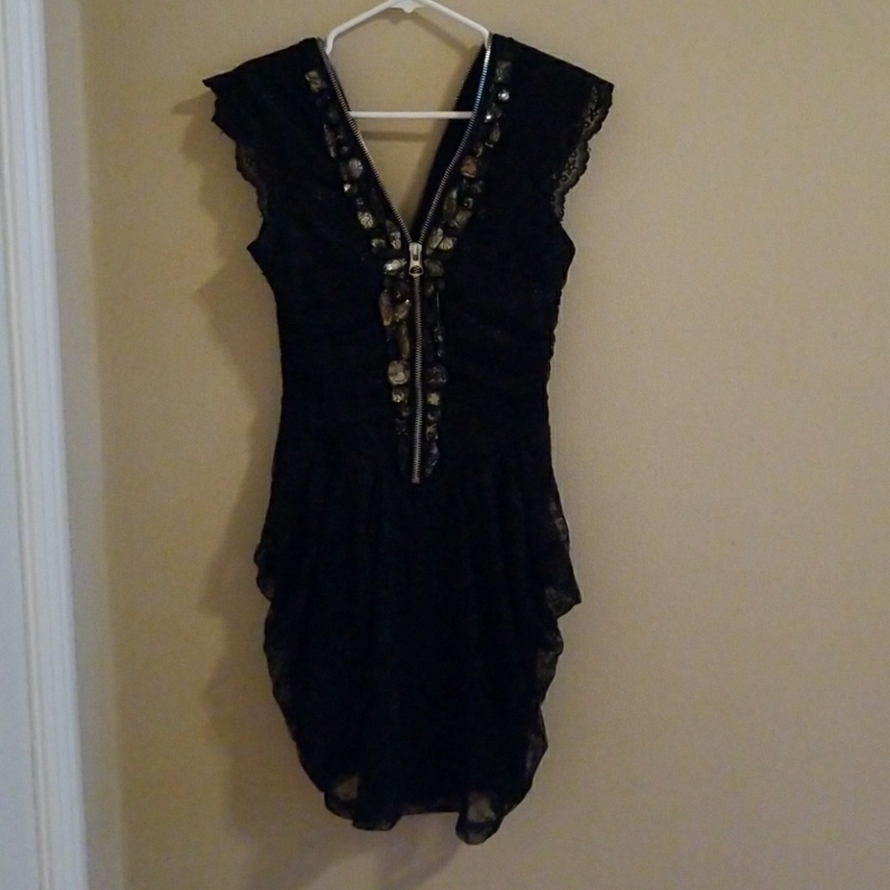 Bebe lace and rhinestone dress