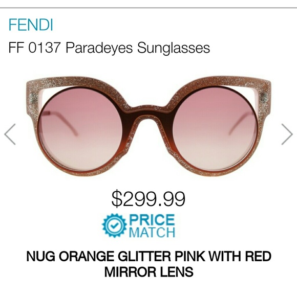 Fendi Ug Orange Glitter Pink Sunglasses - Picture 5 of 5