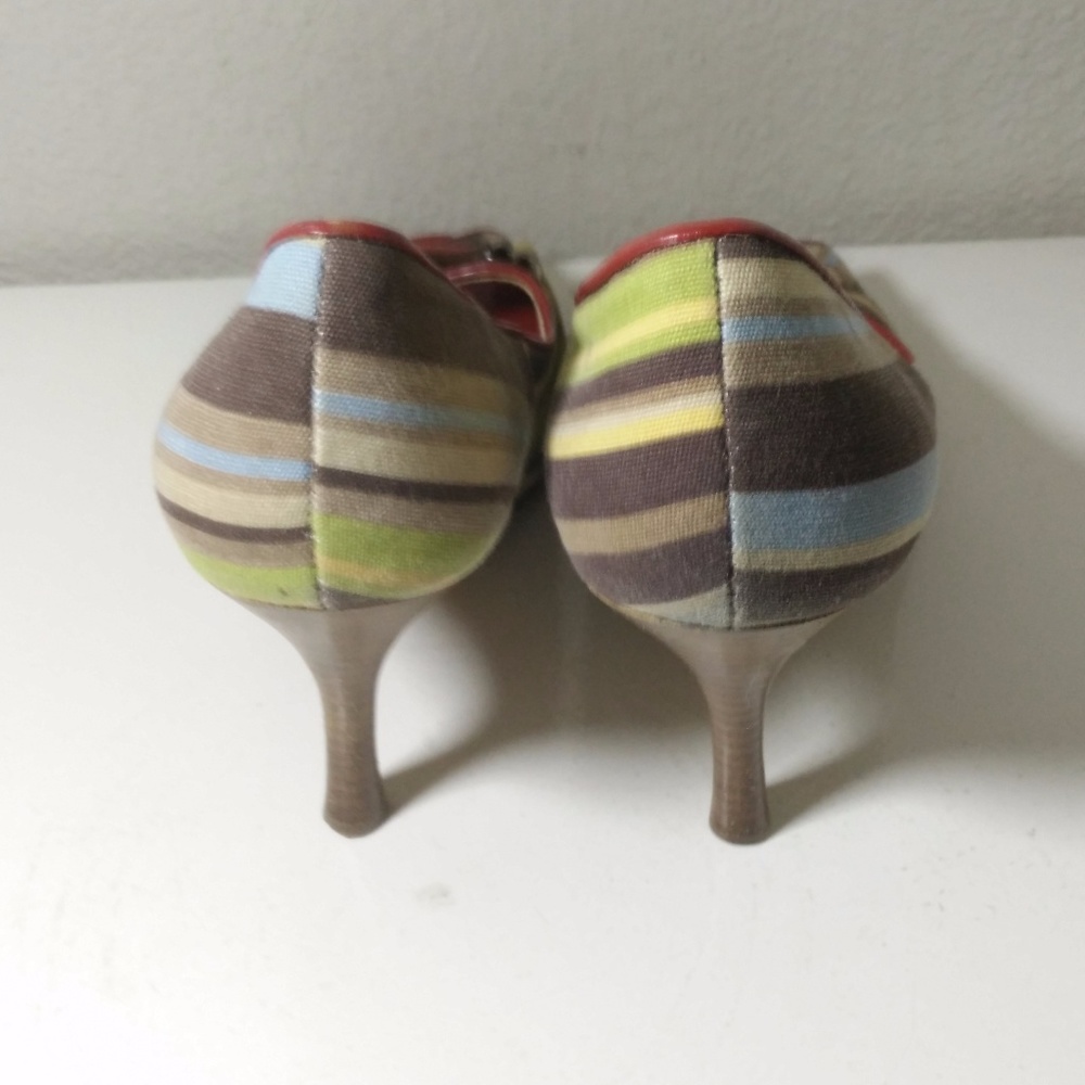 Naughty Monkey Multi Color Striped peep toe Pumps - Picture 4 of 8