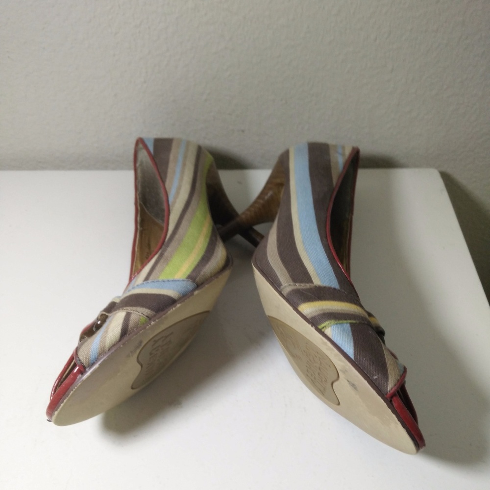Naughty Monkey Multi Color Striped peep toe Pumps - Picture 6 of 8