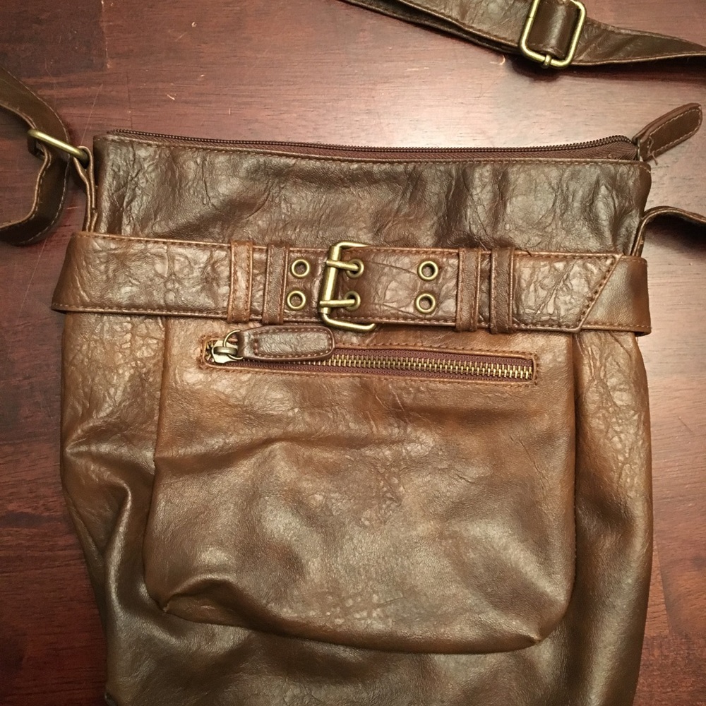 Brown Crossbody Vinyl Purse