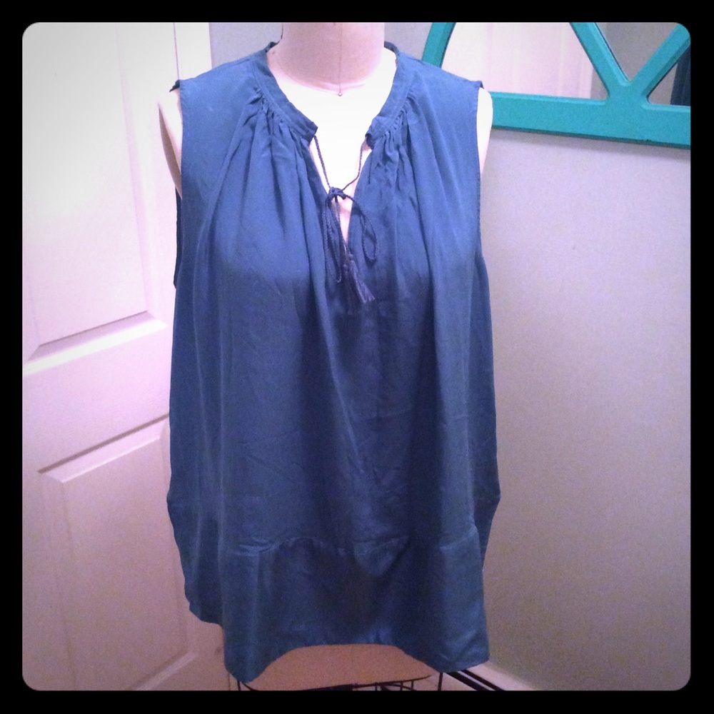 Madewell Teal colored Silk Blouse
