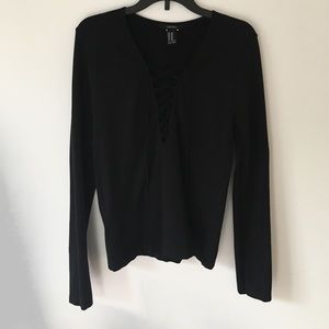 Lace-Up Party Blouse