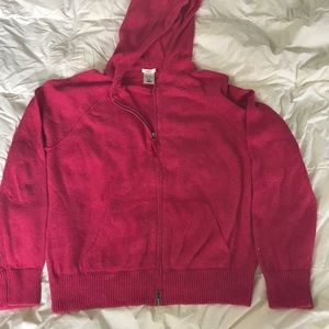 Pink zip up sweater