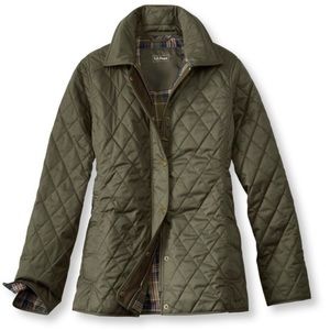 L.L. Bean quilted riding jacket. Dark green size M