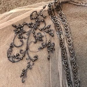 Beaded mesh cardigan
