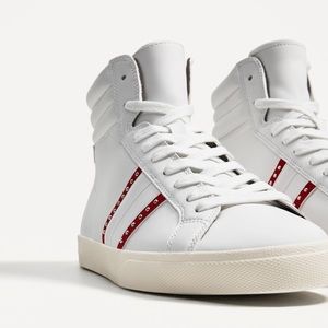 ZARA Man White High Top Sneakers