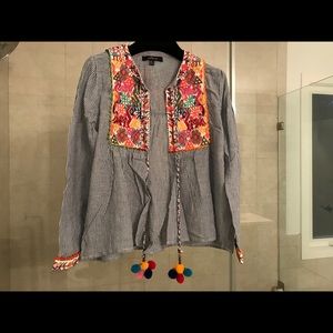 Striped top with Pom Pom