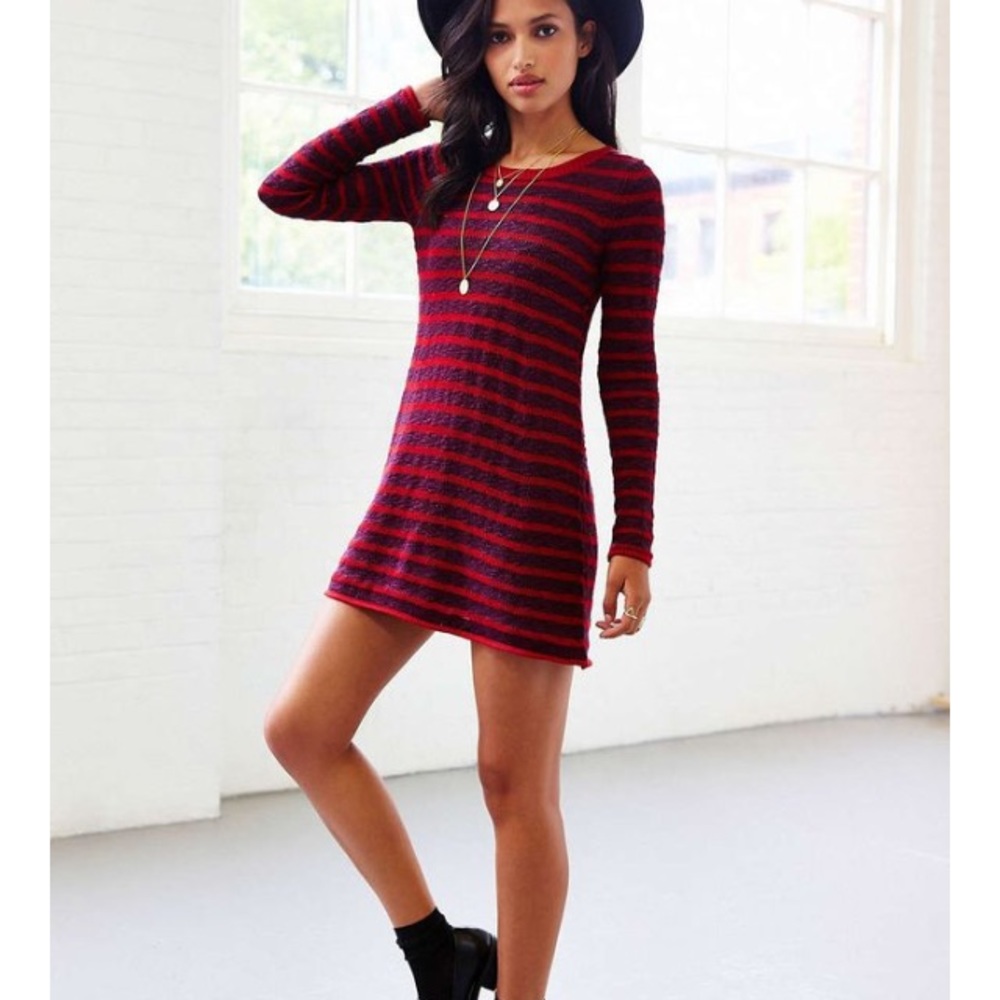 Urban Outfitters red striped sweater dress