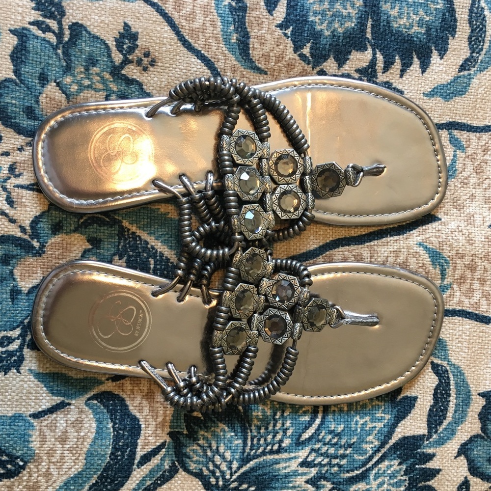 Jessica Simpson silver sandals