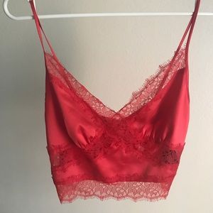 Bebe Satin Lace Top
