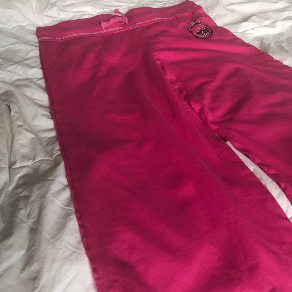 Pink crop pants.