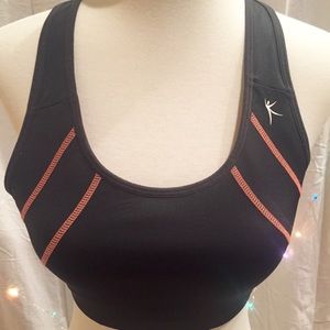 Medium Gray and Orange Sports Bra