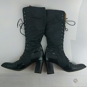AMAZING UNIQUE witch granny goth lace up boots!!!!