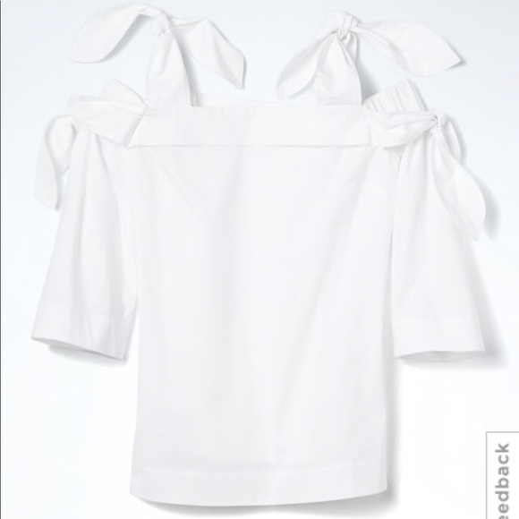 🎉HP🎉Banana Republic Easy Care Bow-Shoulder Top - Picture 3 of 4