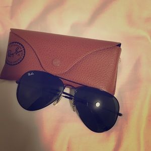 Black on black Rayban Aviators