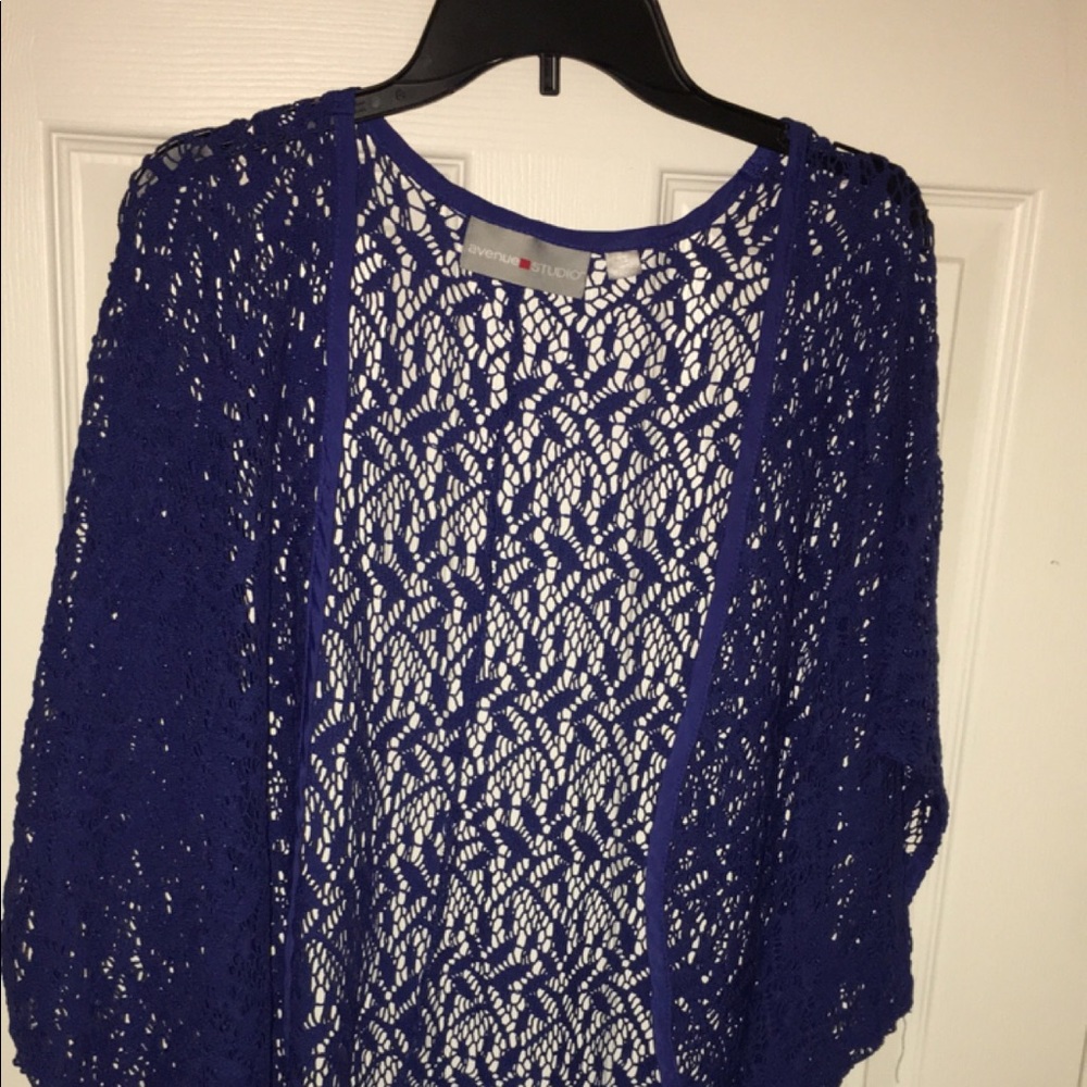 Blue see thru cardigan