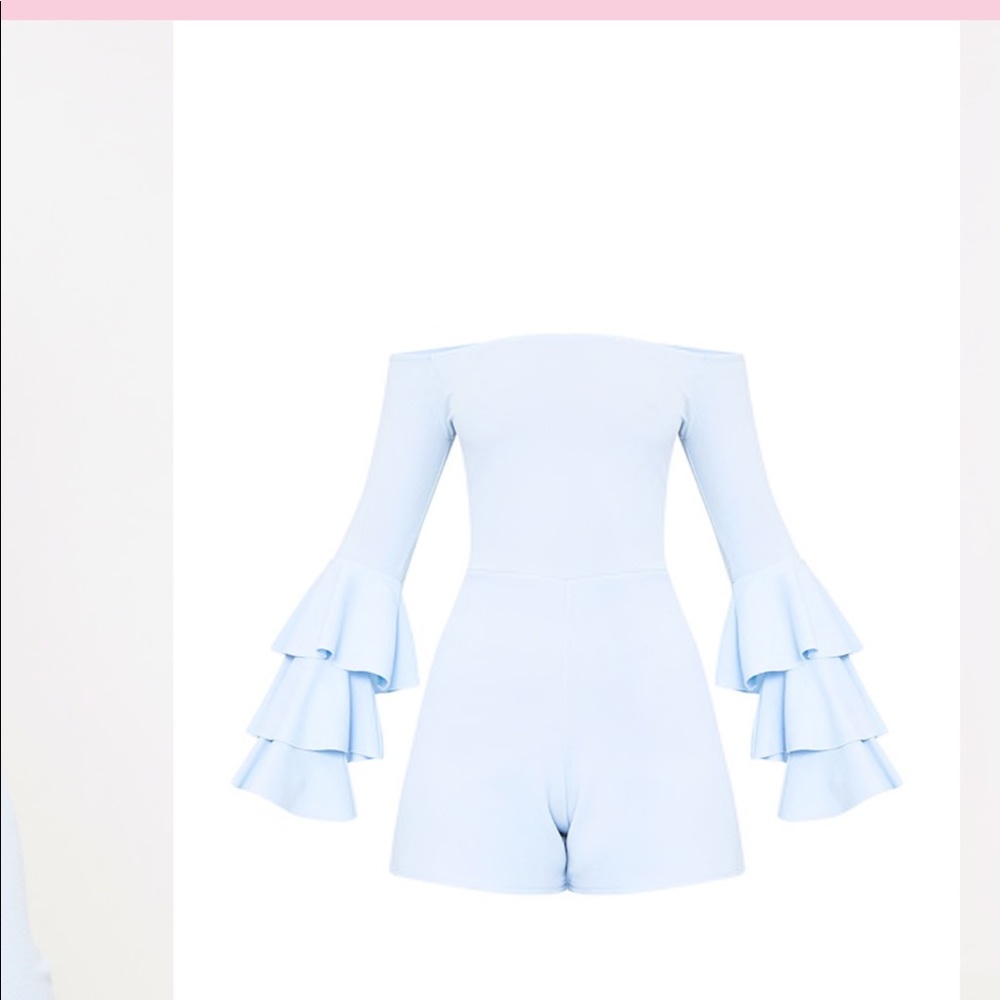 Baby Blue Frill Layer Romper - Picture 3 of 6