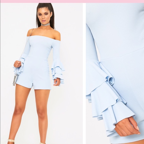 Baby Blue Frill Layer Romper - Picture 4 of 6