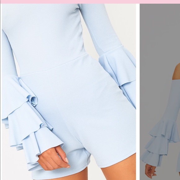 Baby Blue Frill Layer Romper - Picture 5 of 6