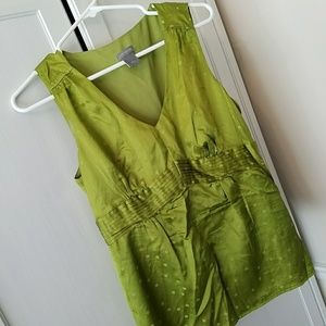 Ann Taylor sz 4 green sleeveless blouse