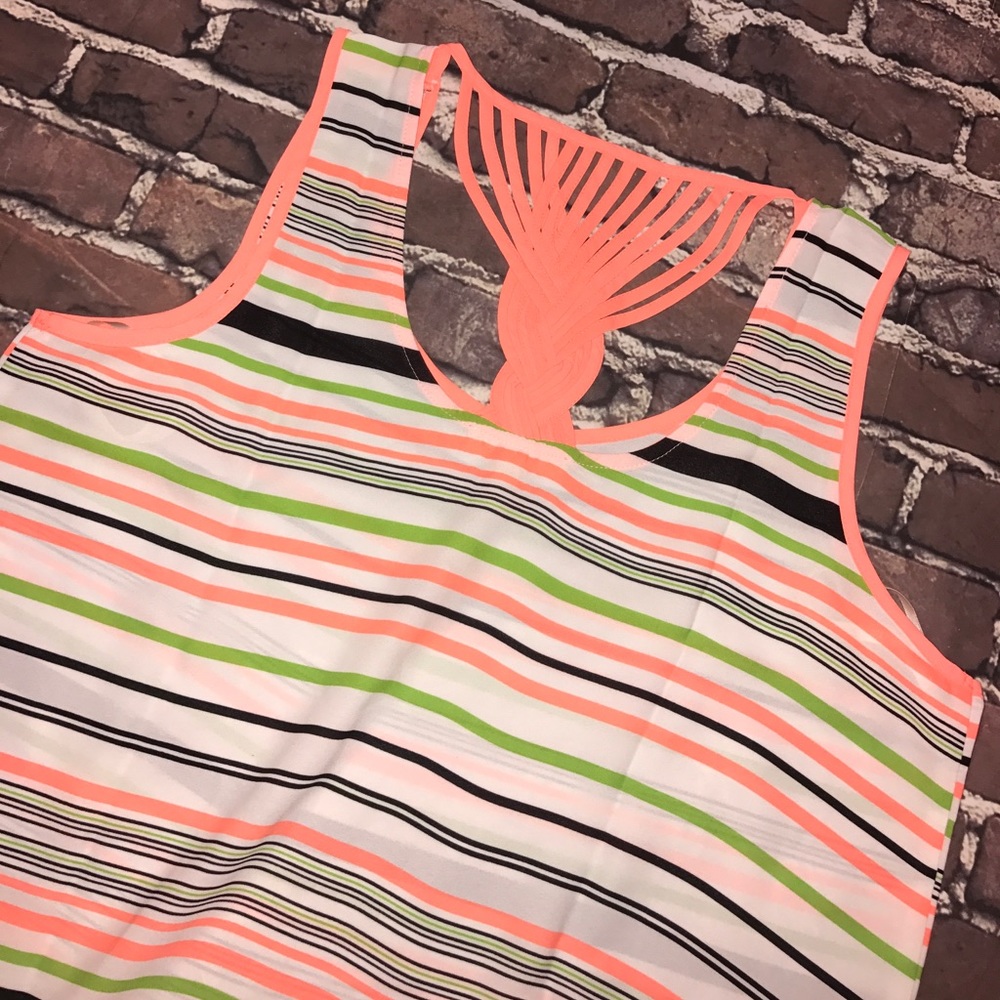 E(Hanger)M~Neon Strappy Back Fashion Tank Top~L