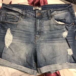 High waisted jean shorts