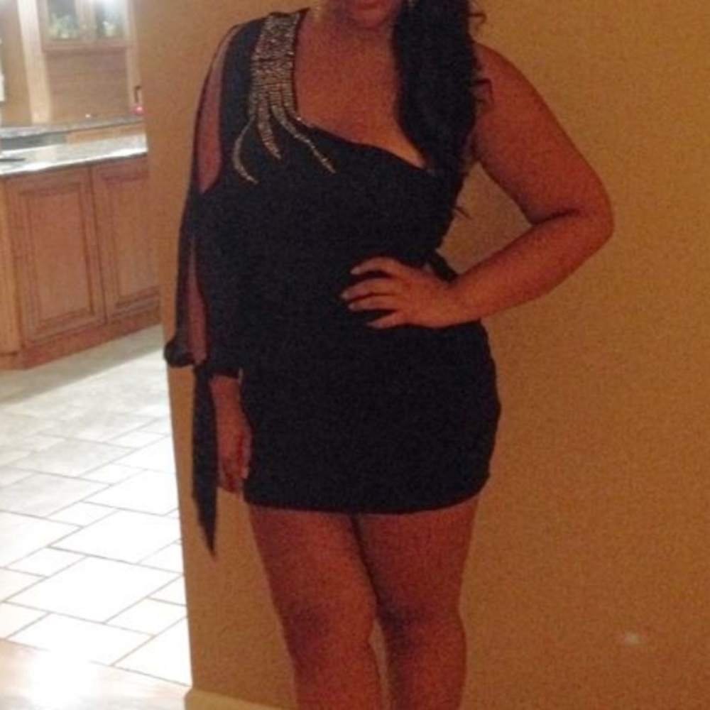Navy jeweled dress