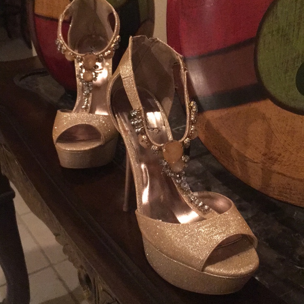 Gold wedding Platform shoes