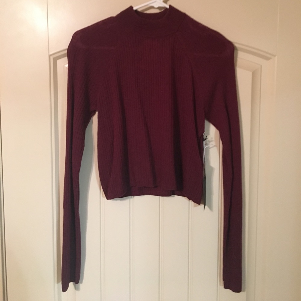 Burgundy crop sweater from Forever21