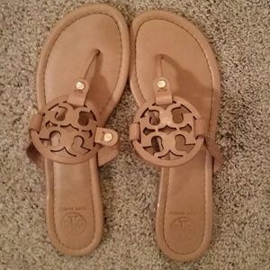Tory Burch Nude Beige Miller Sandals - Size 8.5
