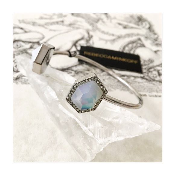 Rebecca Minkoff Jewelry - Rebecca Minkoff Two Stone Opal & Crystal Cuff