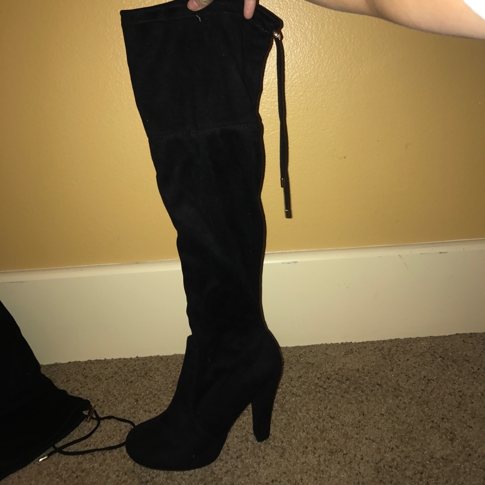 Madden Girl Knee High Black Heels