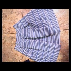 Blue and white structured skirt