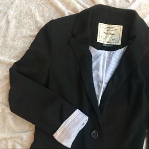 Anthropologie Cartonnier Black & Pinstriped Blazer
