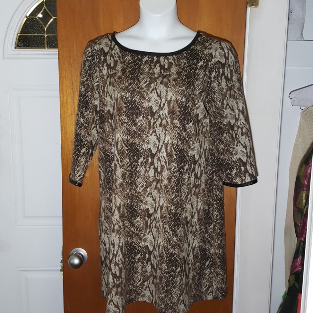 Snake Print Tunic/Mini Dress with Trim size 16