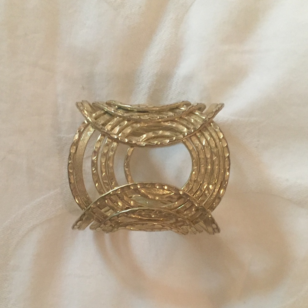 Yellow "gold" cuff bracelet