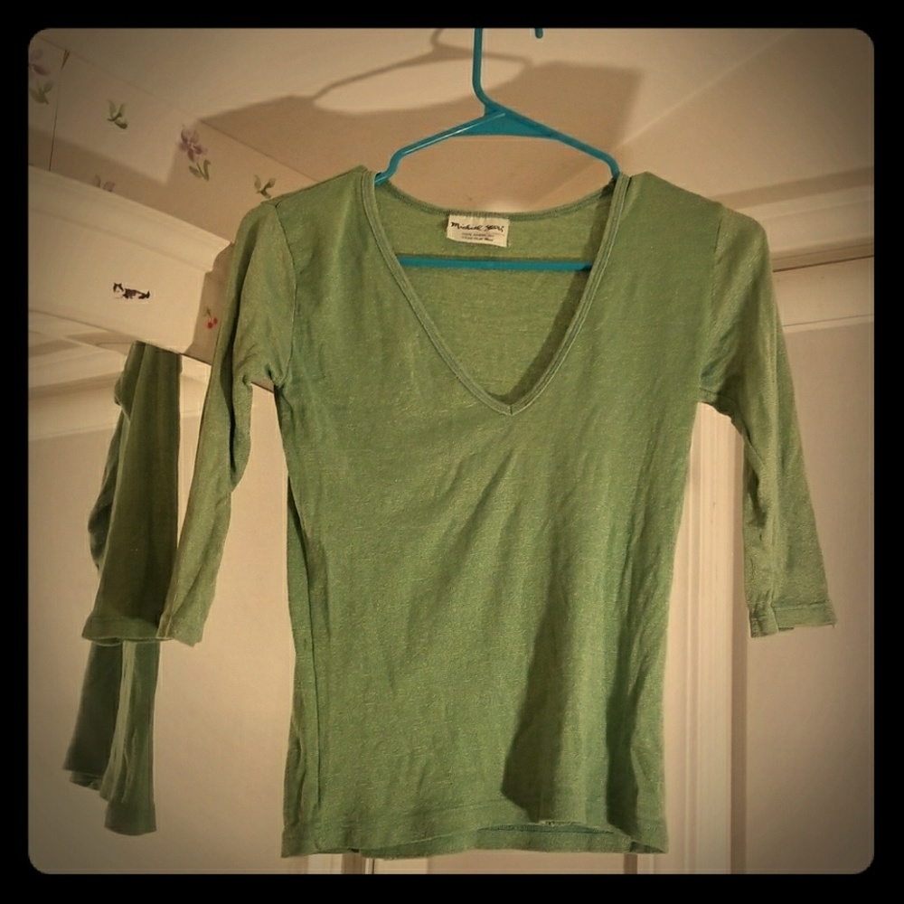 Green V-neck /MICHAEL STARS