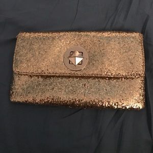 Kate Spade gold shimmery clutch/wallet